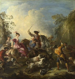 The Boar Hunt by Joseph François Parrocel