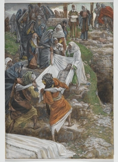 The Body of Jesus Carried to the Anointing Stone by James Tissot