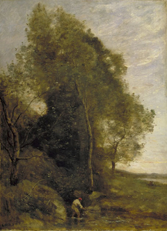 The Crayfisher by Jean-Baptiste-Camille Corot