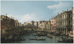 The Grand Canal looking North-East from the Palazzo Dolfin-Manin to the Rialto Bridge by Canaletto