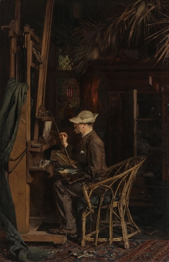 The Painter Jan Linse in Van Maasdijk's Studio, Oudedijk Rotterdam by Alexander van Maasdijk