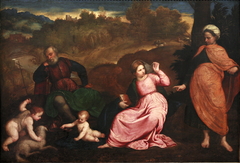 The Rest on the Flight into Egypt by Paris Bordone