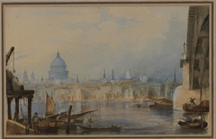 The St. Paul's cathedral in London, view from Southwark Bridge by Jacques-Laurent Agasse