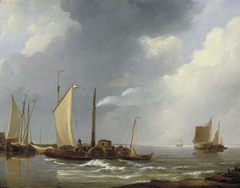 The Steam Ferry at the Moerdijk by Johannes Christiaan Schotel