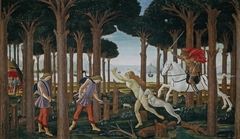 The Story of Nastagio Degli Onesti, part one by Sandro Botticelli