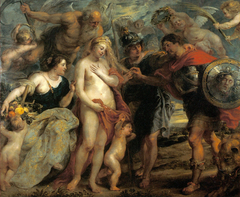 The victorious hero takes Occasio to conclude Peace by Peter Paul Rubens