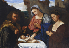 The Virgin Adoring the Child with Two Donors by Girolamo Savoldo