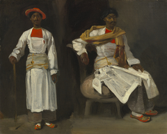 Two Studies of an Indian from Calcutta, Seated and Standing by Eugène Delacroix