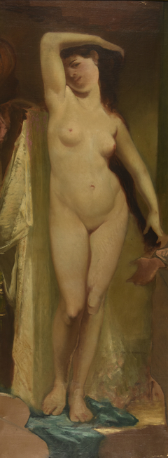 Un marché d’esclaves à Alexandrie : Esclave nue en pied by Henri Regnault