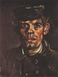 Head of a young peasant with a cap by Vincent van Gogh