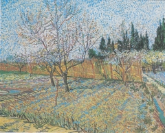 Flowering orchard with peach-trees by Vincent van Gogh