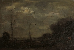 Vaart bij maanlicht by Jacob Maris