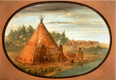 Vapor Bath - Minatarree by George Catlin