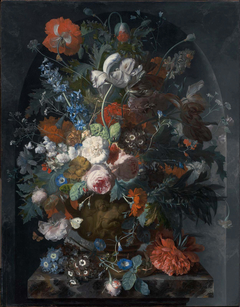 Vase of Flowers in a Niche by Jan van Huysum