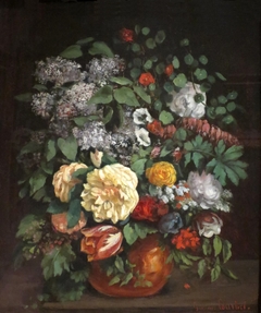 Vase of Lilacs, Roses, and Tulips by Gustave Courbet