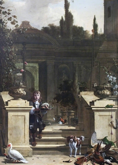 View of a Terrace with a Page Descending by Melchior d'Hondecoeter