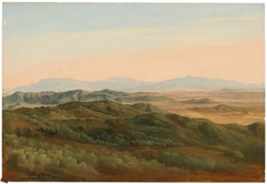 View of Olevano. Study by Gustaf Wilhelm Palm