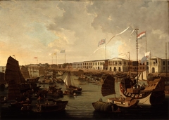 View of the Canton Factories by William Daniell