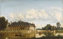 Vue du château de Chantilly prise du parc anglais by Nicolas Alexandre Barbier