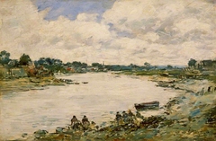 Washerwomen on the Banks of the Touques by Eugène Boudin