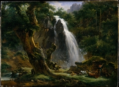 Waterfall at Mont-Dore by Achille Etna Michallon