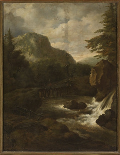 Waterfall in the mountains by Jacob van Ruisdael