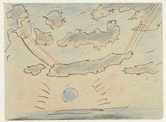 Wolkenstudie met zon by Adolf le Comte