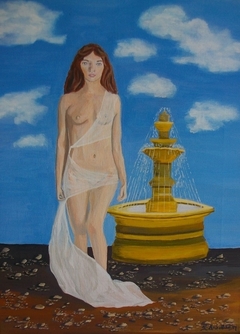 Woman and fountain by Spyridoula Dimovasili