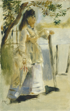 Woman by a Fence by Auguste Renoir