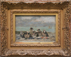 Women Washing Clothes at Étretat by Eugène Boudin