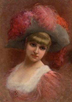 Young Lady in a Feather Hat by Jan van Beers