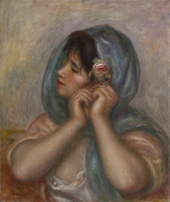 Young Woman Arranging Her Earring by Auguste Renoir