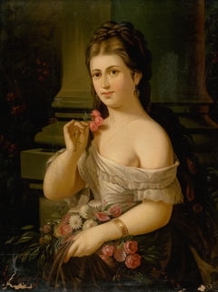 Young Woman with a Bouquet by Alexander Nyulassy