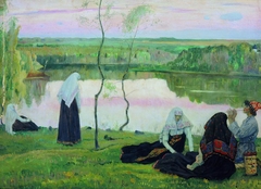 За Волгой by Mikhail Nesterov