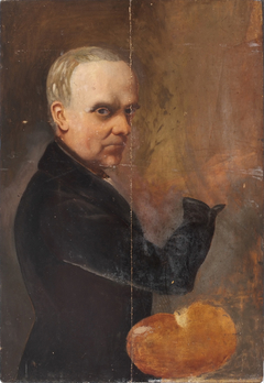 Zelfportret van een schilder (Cornelis Borsteegh?). by Cornelis Borsteegh