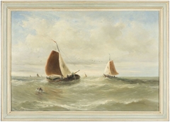 Zuiderzee gezicht met schepen by Gerard van der Laan