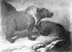 A Bear in a Winter Landscape by Philipp Ferdinand de Hamilton