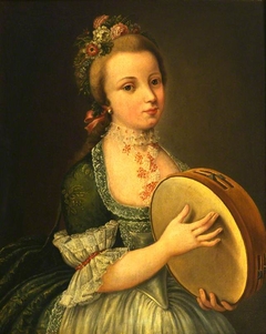 A Girl with Tambourine by Swiss School