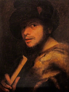 A Man Holding a Recorder by Anonymous