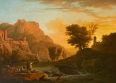 A River Landscape by Joseph Vernet