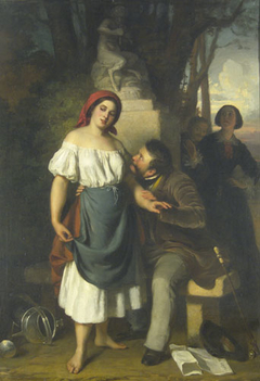 A Suitor Surprised by Alajos Györgyi Giergl