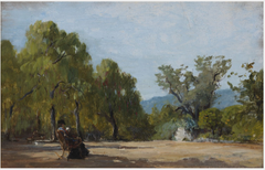 A View in a Park with the Seated Figure of a Lady by Unknown Artist