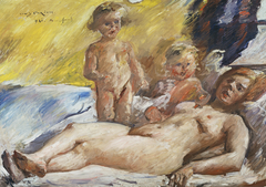 Akt mit Putten by Lovis Corinth