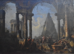 Alexandre le grand devant le tombeau d'Achille by Giovanni Paolo Panini