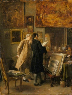 An Artist Showing his Work by Jean-Louis-Ernest Meissonier