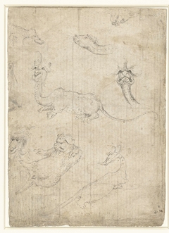 Blad met verscheidene monsters by Unknown Artist