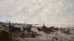 Boats on the Beach by Otto Sinding