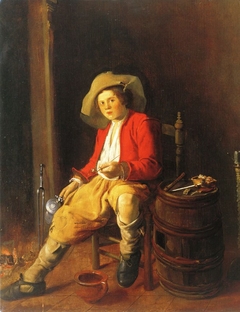 Boy Holding a Tankard and a Pipe by Jan Miense Molenaer