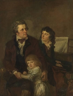 Buchhändler Strobl und seine Kinder by Johann Georg Edlinger