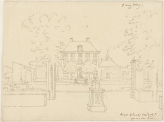 Buitenplaats van Gerard van Loon, achteraanzicht met tuin by Cornelis Pronk